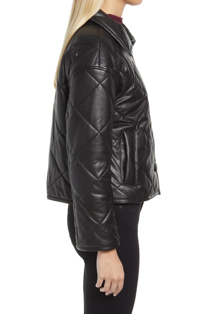 Halogen<sup>®</sup> Quilted Faux Leather Jacket, Alternate, color,