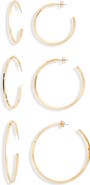 NORDSTROM RACK Flat Edge 3-Pack Hoop Earrings