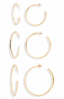 Flat Edge 3-Pack Hoop Earrings