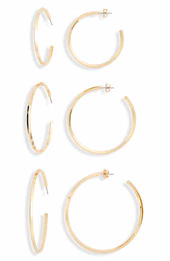 Flat Edge 3-Pack Hoop Earrings