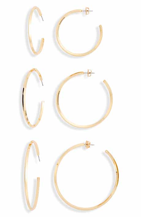 Flat Edge 3-Pack Hoop Earrings