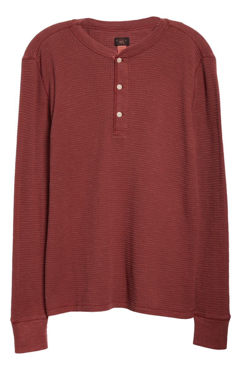 Double RL Garment Dye Waffle Knit Henley, Alternate, color,