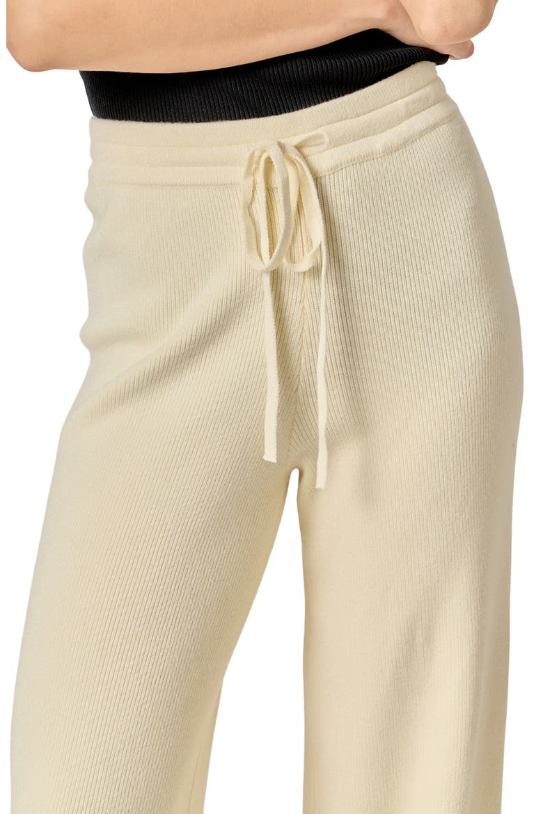 Rib Drawstring Waist Knit Pants, Alternate, color, IVORY
