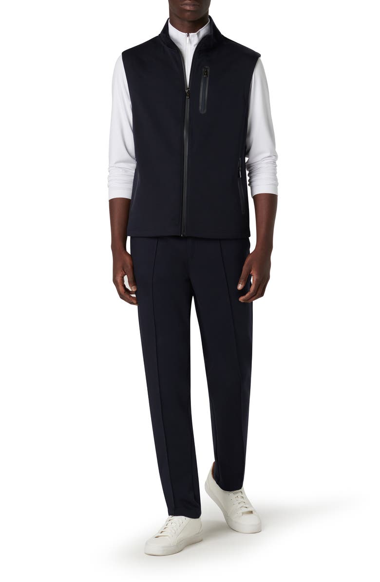 Bugatchi Knit Zip-Up Vest, Alternate, color, Navy