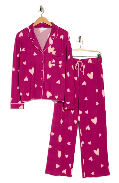 Honeydew Quiet Night Long Sleeve Button-up Top & Pants Pajamas In Pink