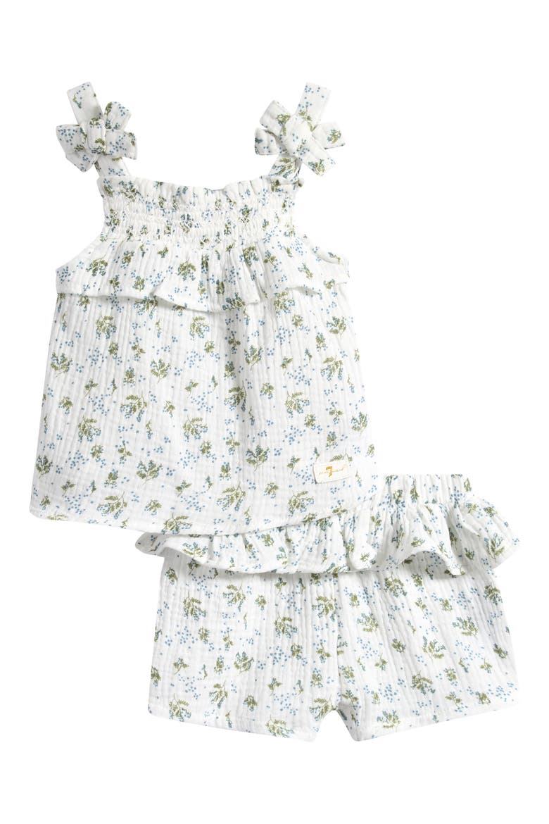 Tie Strap Babydoll Tank & Shorts Set, Main, color, MARSHMALLOW
