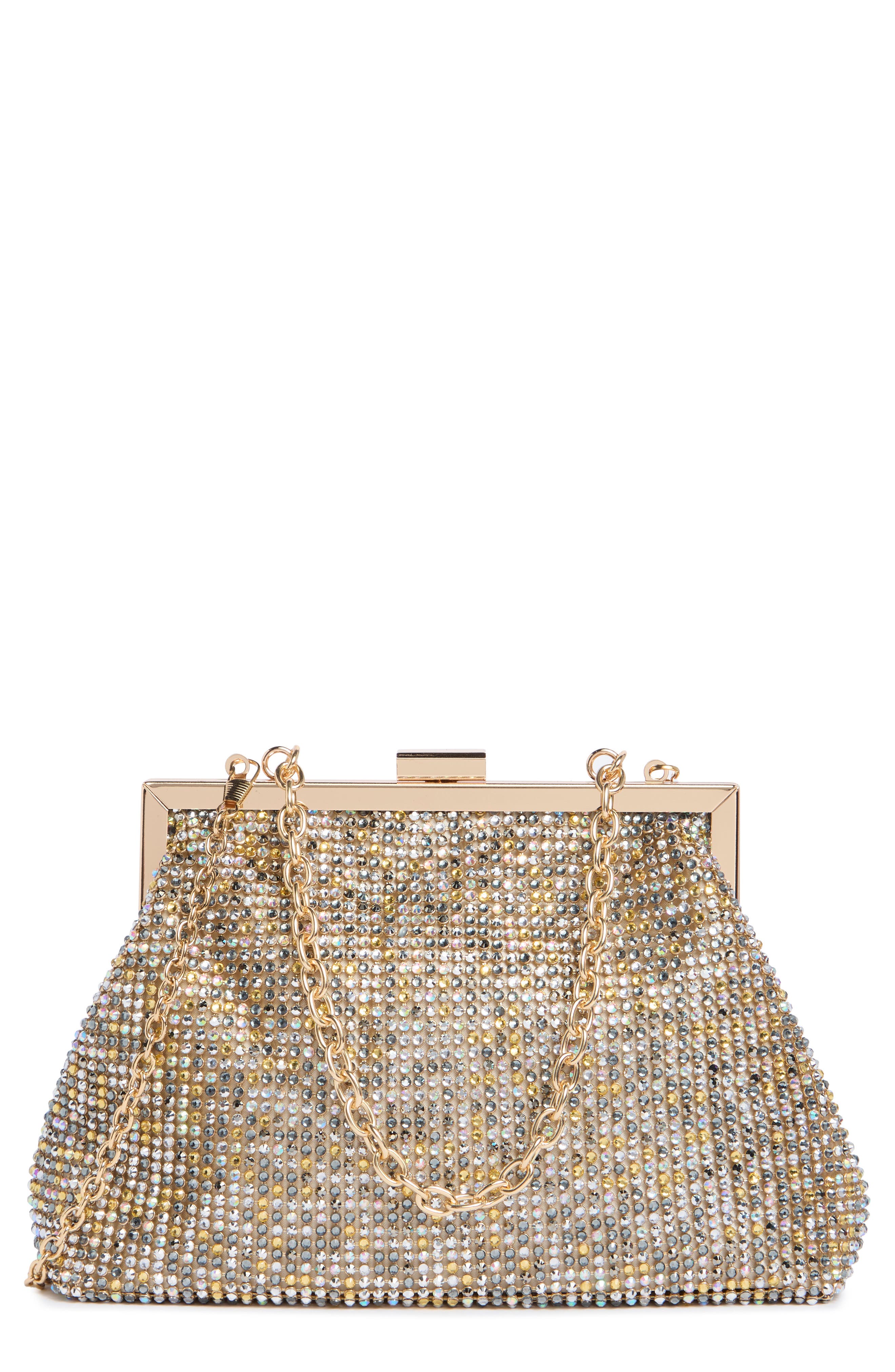 Jessica McClintock Sierra Rhinestone Embellished Chain Clutch