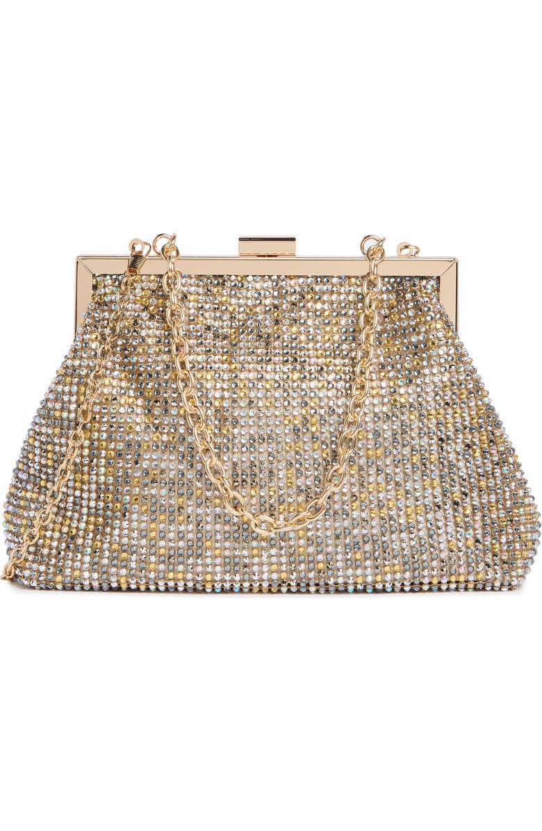 Jessica McClintock Sierra Rhinestone Embellished Chain Clutch, Main, color, Light Multi Metallic