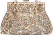 Jessica McClintock Sierra Rhinestone Embellished Chain Clutch