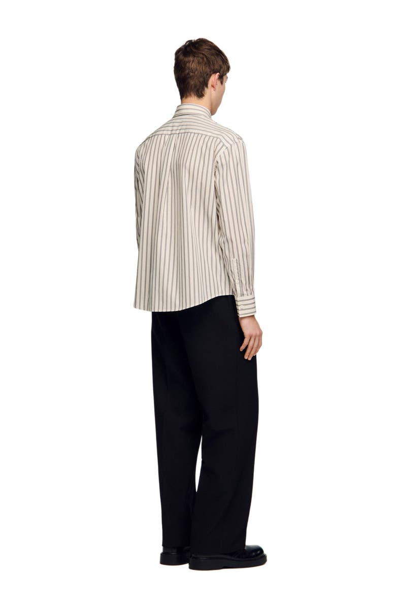 SANDRO Striped cotton shirt, Alternate, color, White / Navy