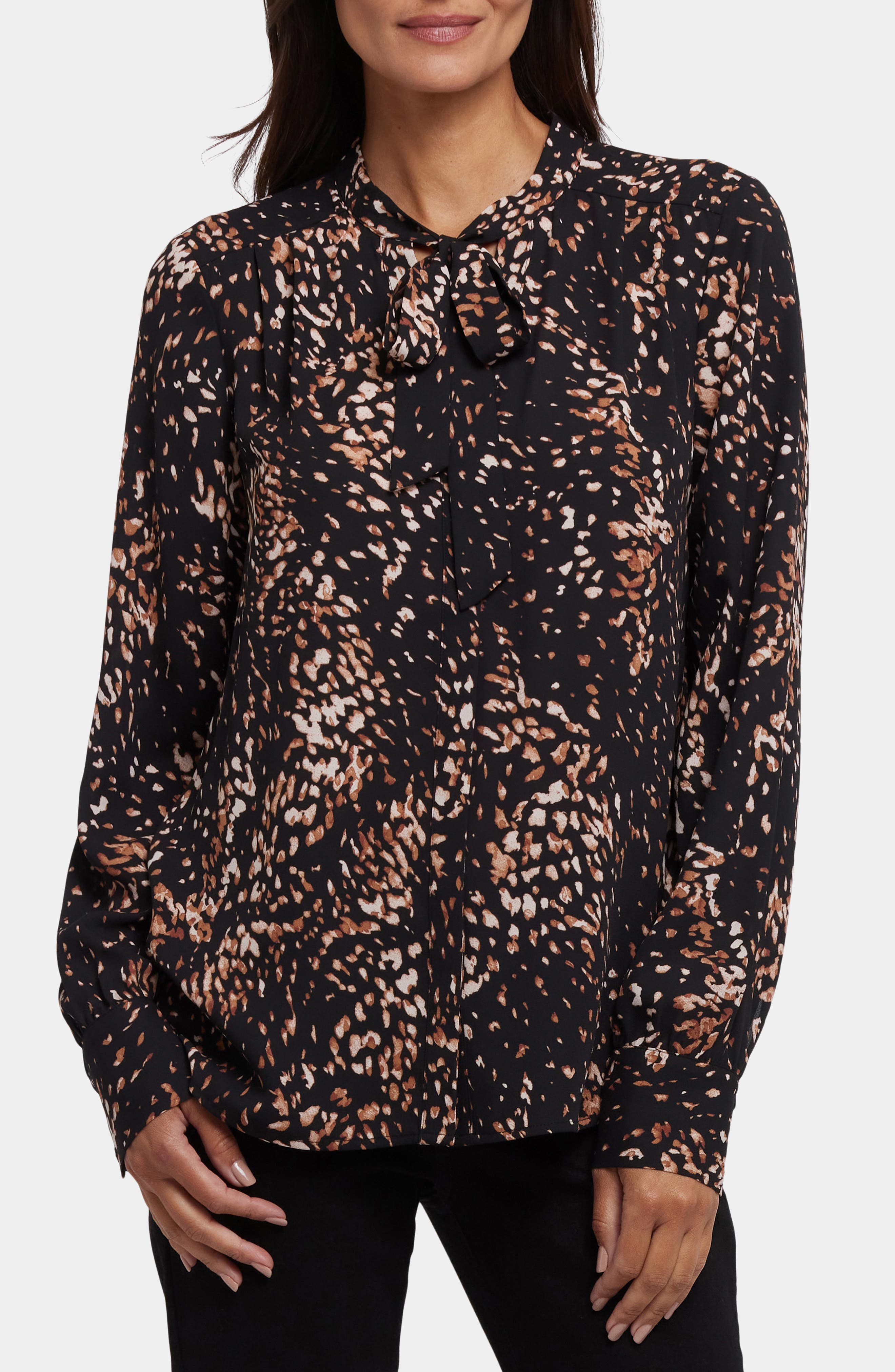 Tie Neck Button-Up Shirt - image 3