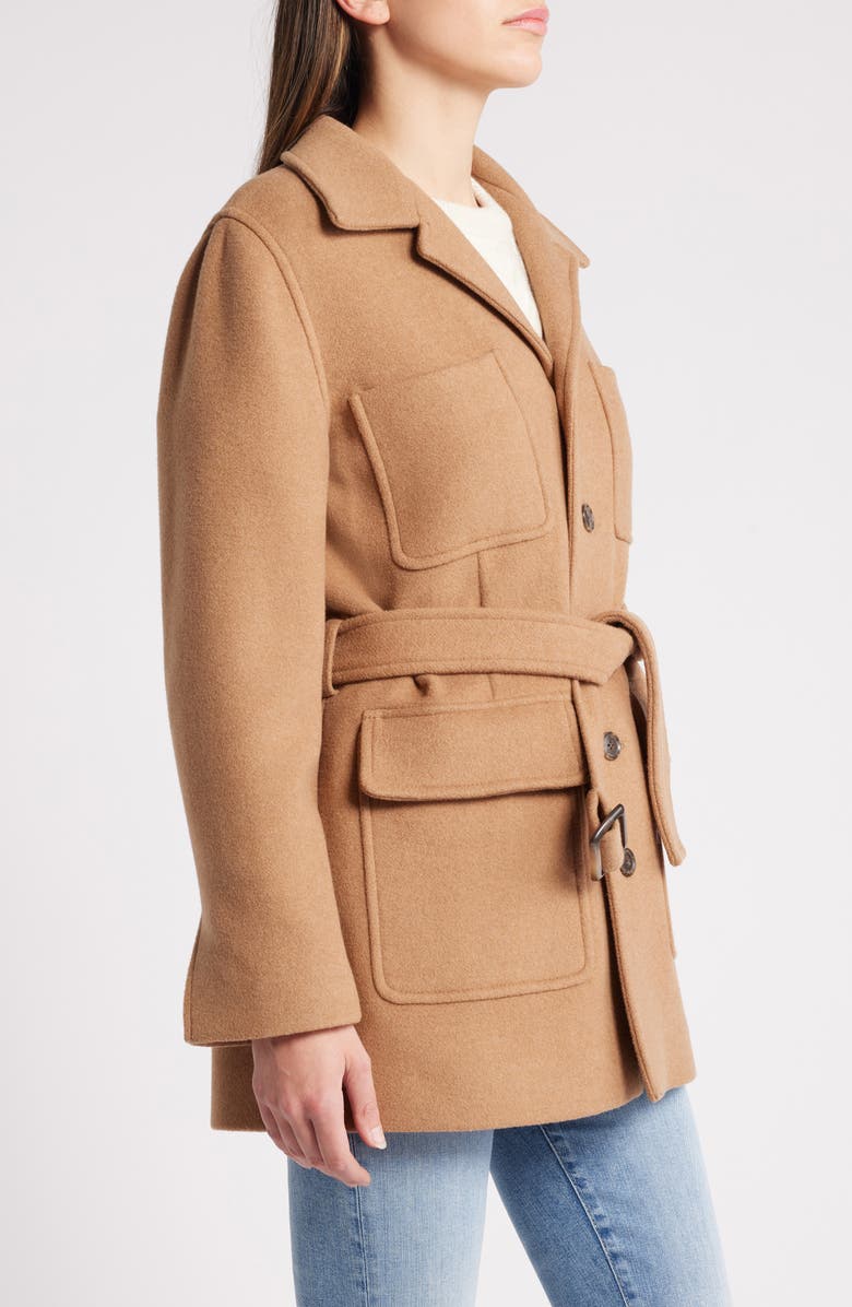 FRAME Melton Belted Safari Jacket, Alternate, color,