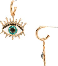 Kurt Geiger London Evil Eye Huggie Drop Earrings
