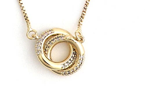 Panacea Pavé Cubic Zirconia Circle Link Pendant Necklace In Gold