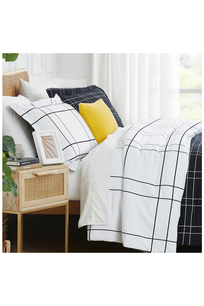 Urban Grid 5-Piece Comforter Set, Alternate, color, BLACK