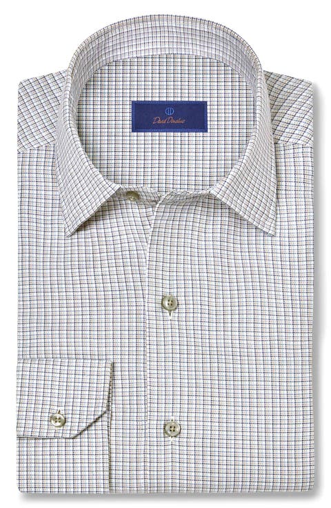 Cotton & Cashmere Micro Check Sport Shirt