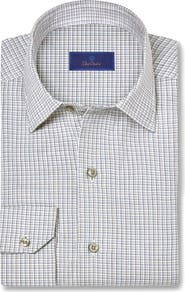 David Donahue Cotton & Cashmere Micro Check Sport Shirt