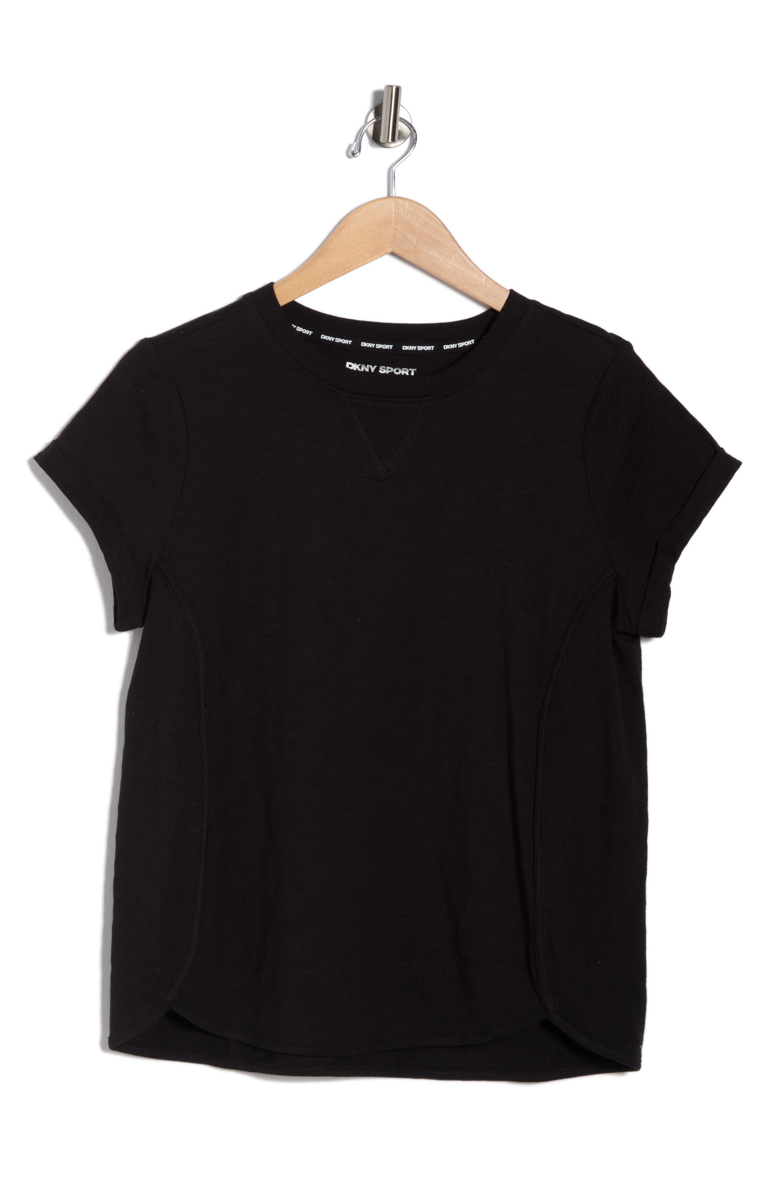 DKNY Roll Sleeve Cotton Blend T-Shirt