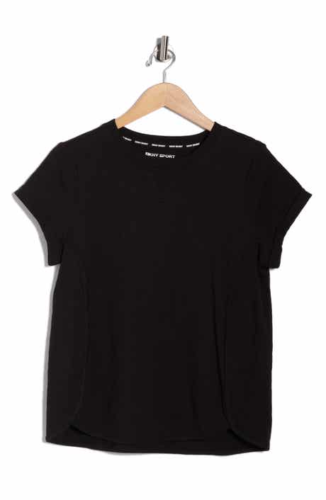 DKNY Roll Sleeve Cotton Blend T-Shirt