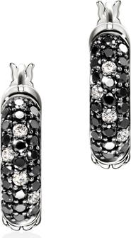 John Hardy JH Essentials Hoop Earrings, Sterling Silver, Diamonds, 13mm