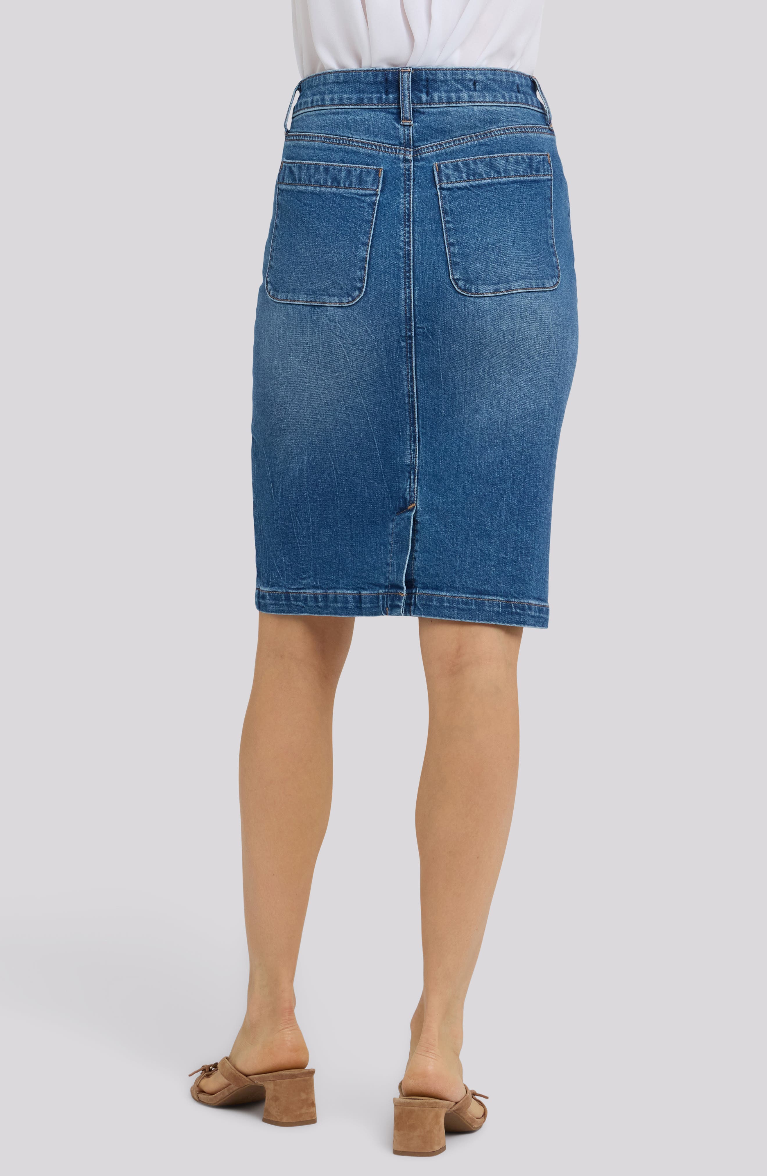 Patch Pocket Denim Skirt - image 2