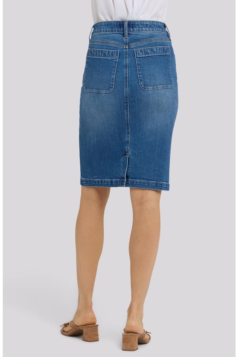 Patch Pocket Denim Skirt, Alternate, color, WILD RIVER