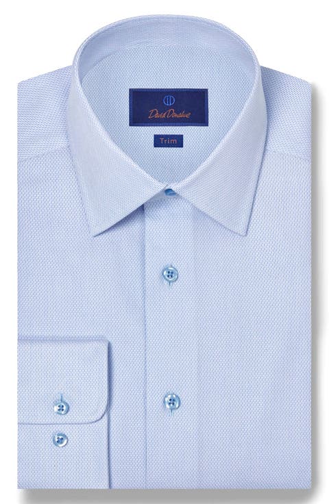 Trim Fit Micro Dobby Cotton Dress Shirt