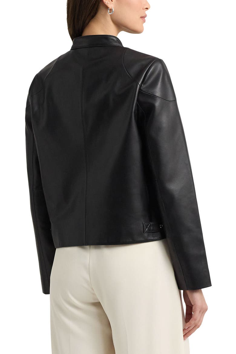 Lambskin Leather Jacket, Alternate, color, BLACK