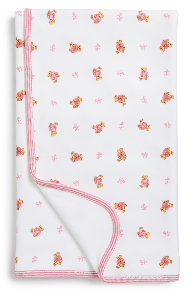 Reversible Cotton Receiving Blanket, Main, color, PAISLEY PINK
