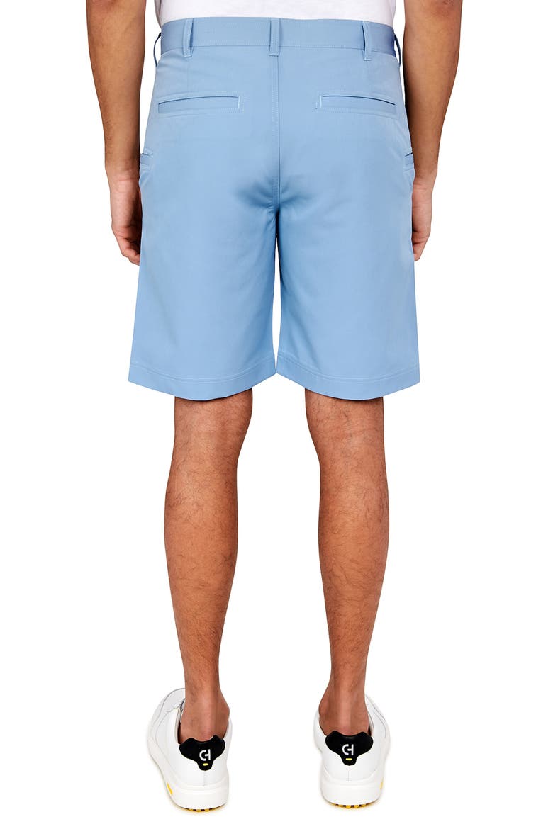 Regular Fit Solid Recycled Performance Flat Front Golf Shorts, Alternate, color, BLUE