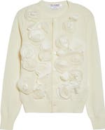 Comme des Garçons Comme des Garçons Rosette Appliqué Wool Cardigan