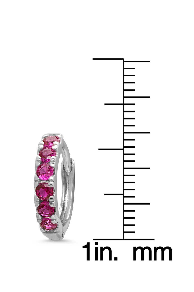 Kids' Cubic Zirconia Hoop Earrings, Alternate, color, DARK PINK