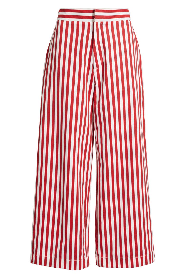 Keller Stripe Wide Leg Pants, Alternate, color, 60-CRIMSON RED