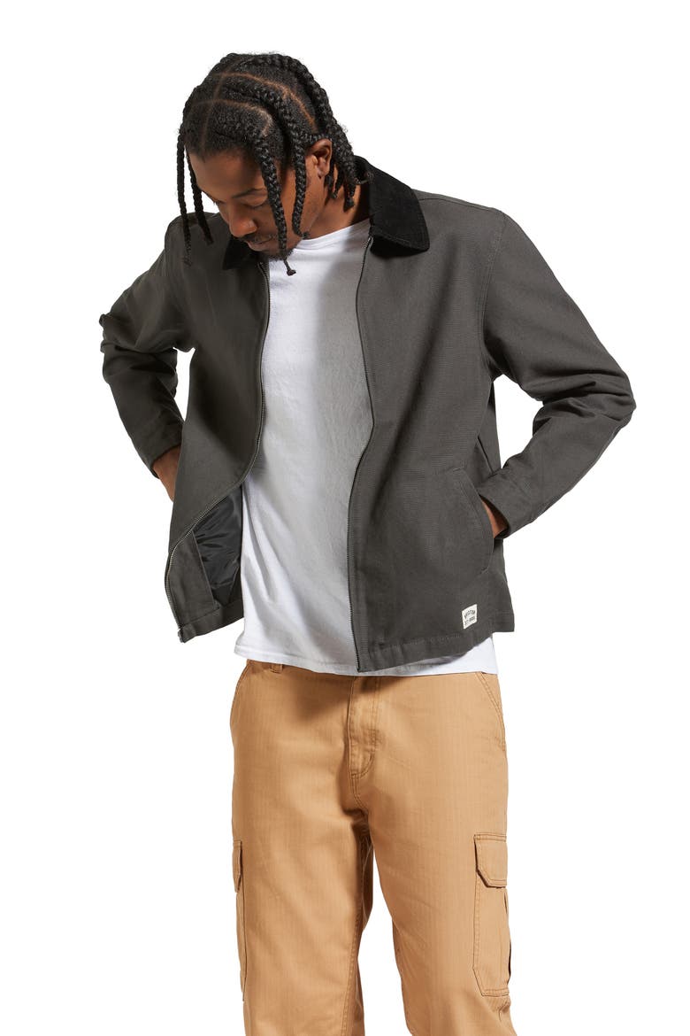 Mechanic Garage Cotton Canvas Zip Jacket, Alternate, color, WASHED BLACK