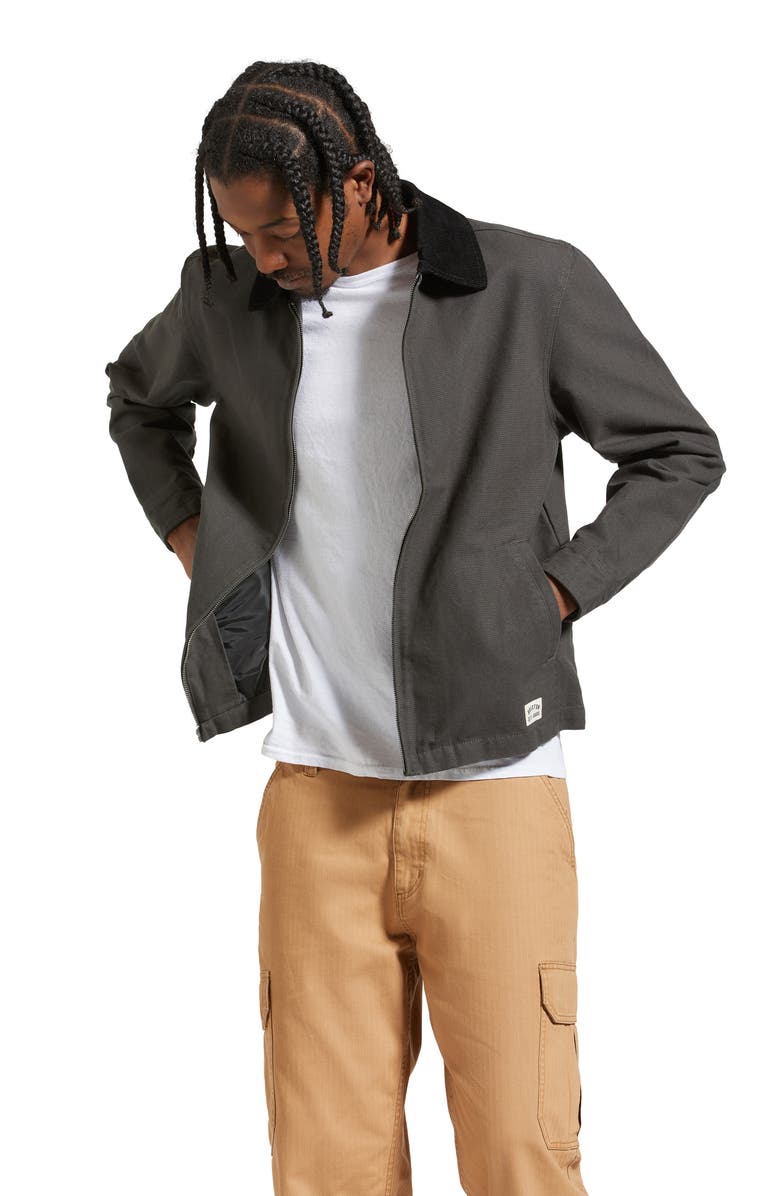 Brixton Mechanic Garage Cotton Canvas Zip Jacket, Alternate, color,