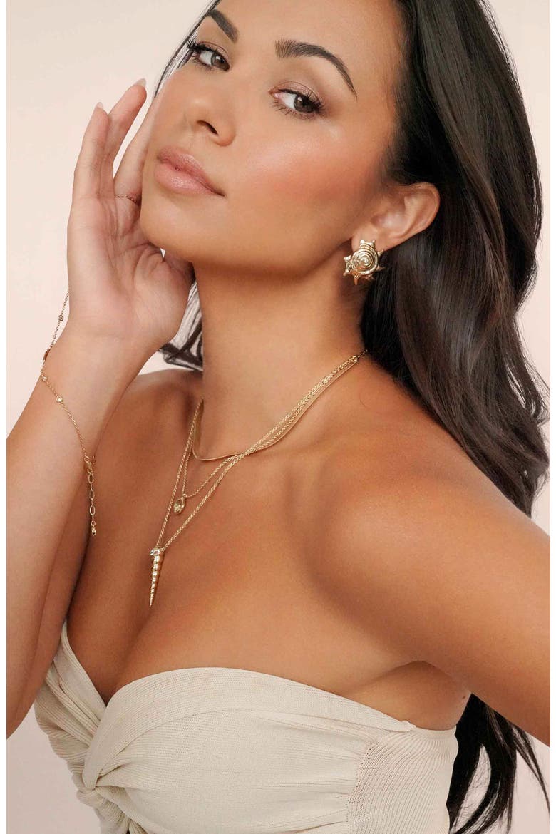 Sorrento Shell Statement Earrings, Alternate, color, GOLD