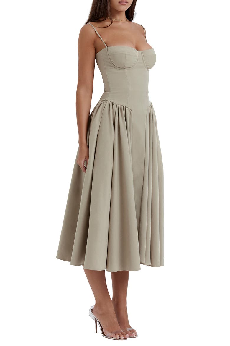 Samaria Corset Fit & Flare Dress, Alternate, color, ELM