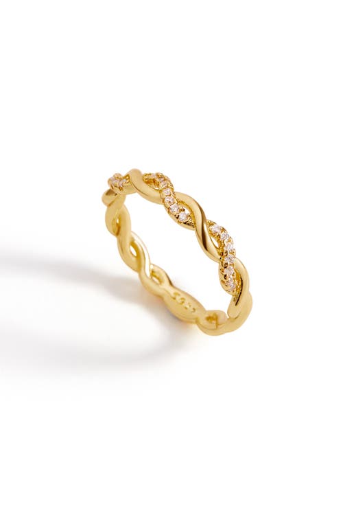 Mint & Lily Dainty Pave Twist Stacking Ring
