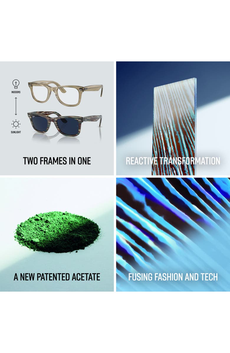 Ray-Ban 52mm Square Sunglasses, Alternate, color, Striped Blue / Grey