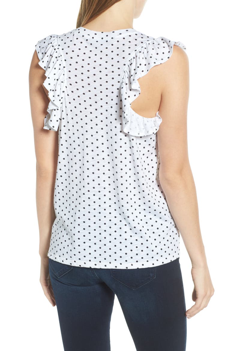 Gibson x Hi Sugarplum! Bonita Ruffled Tank (Nordstrom Exclusive), Alternate, color, DOT