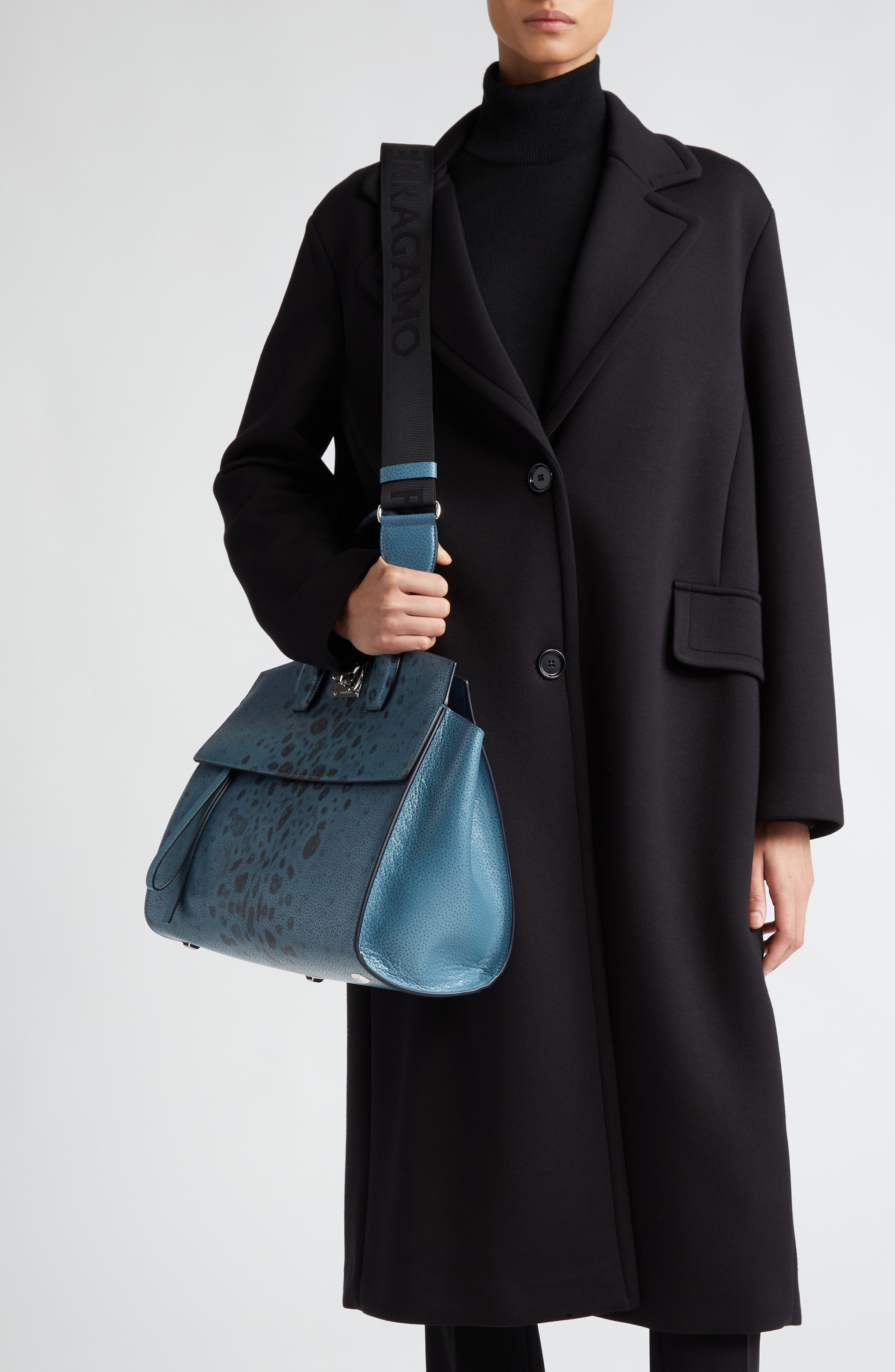 FERRAGAMO The Studio Soft Leather Top Handle Bag, Alternate, color, 