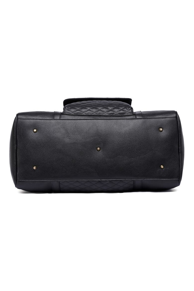Monaco Faux Leather Travel Bag, Alternate, color, EBONY BLACK