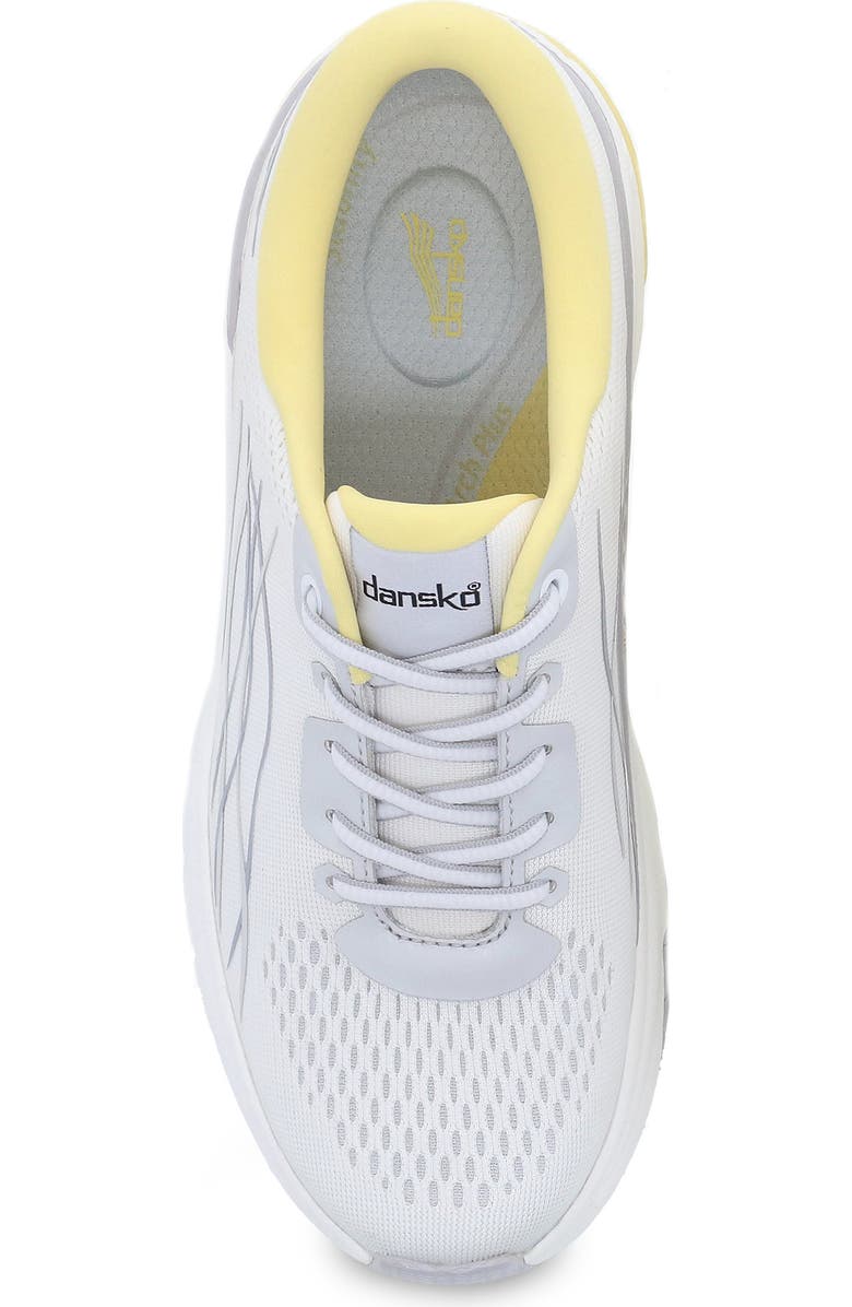 Dansko Pace Sneaker, Alternate, color, White/ Yellow Mesh