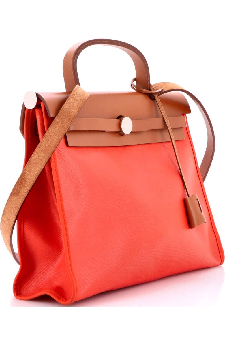 Pre-Owned Hermes Herbag Zip Berline Vache Canvas and Leather 31, Alternate, color, Rouge Pivoine