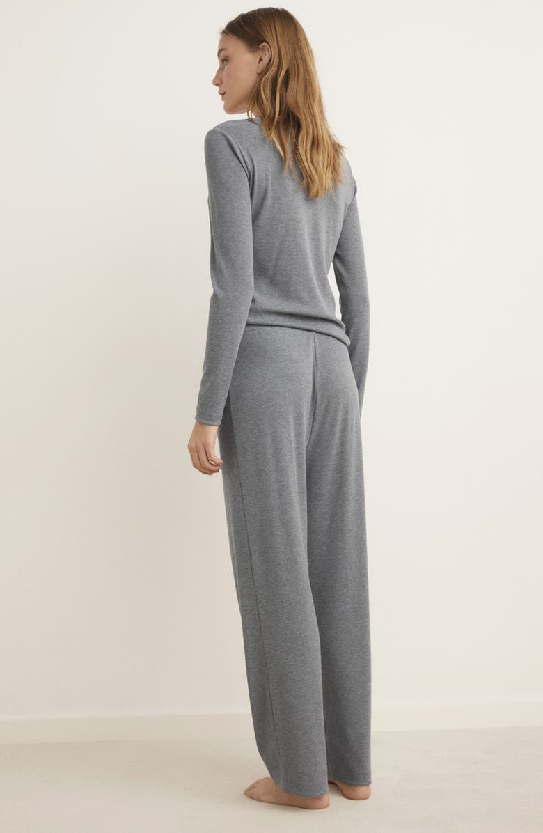 MANGO Rib Pajama Pants, Alternate, color, Medium Heather Grey