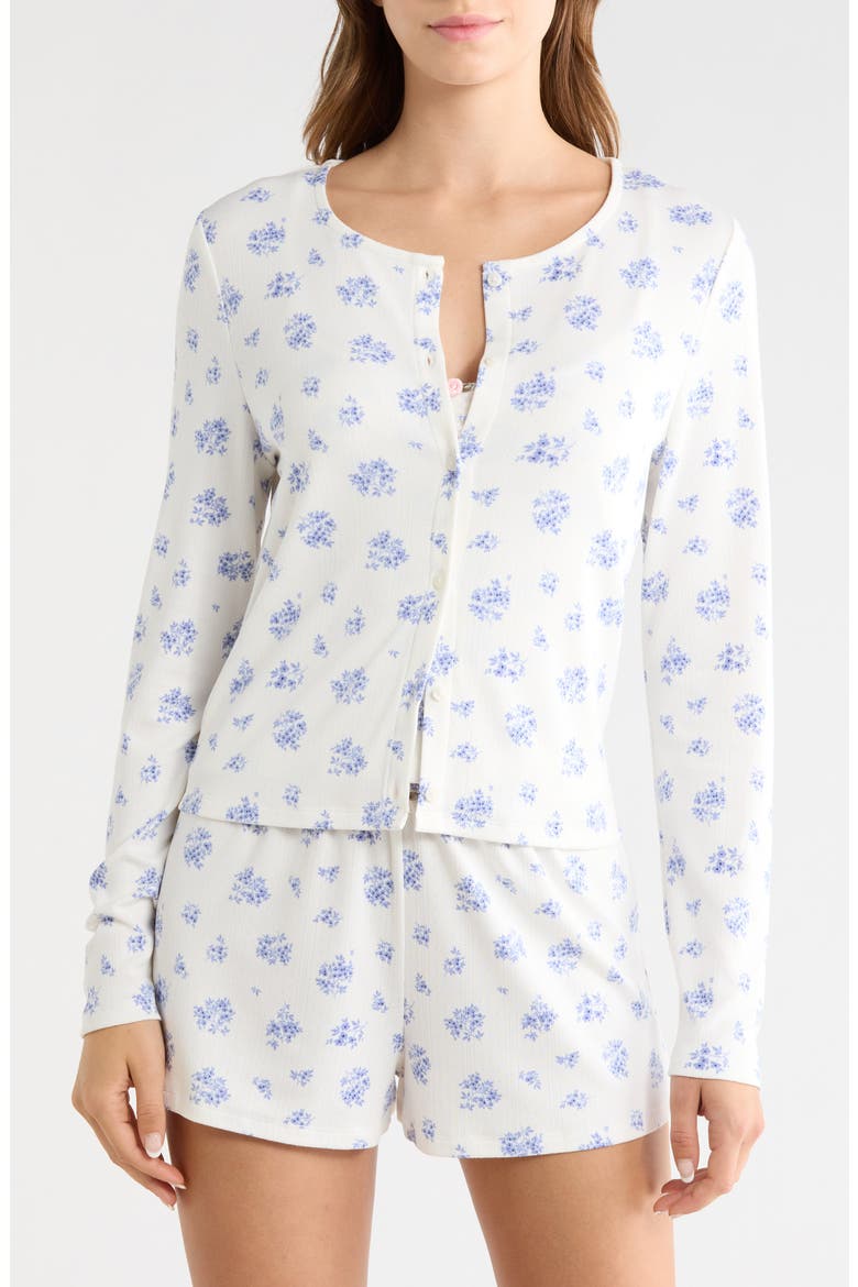 Blissful Pointelle Jersey Pajamas, Alternate, color, WHITE DITSY