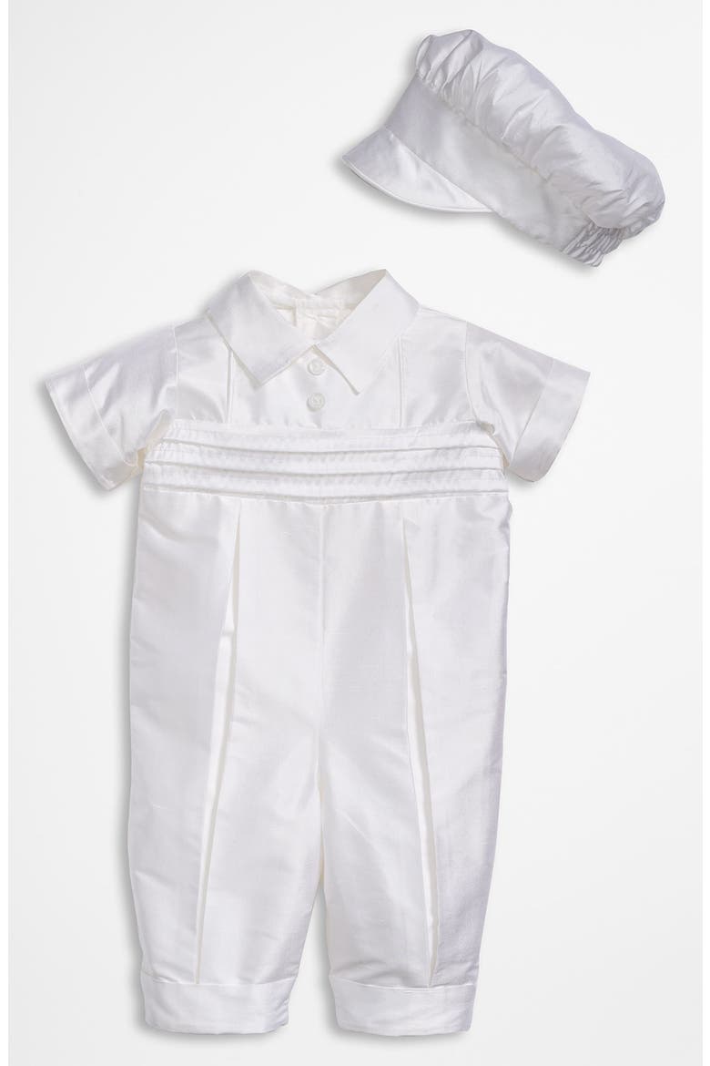 Dupioni Romper, Main, color, WHITE