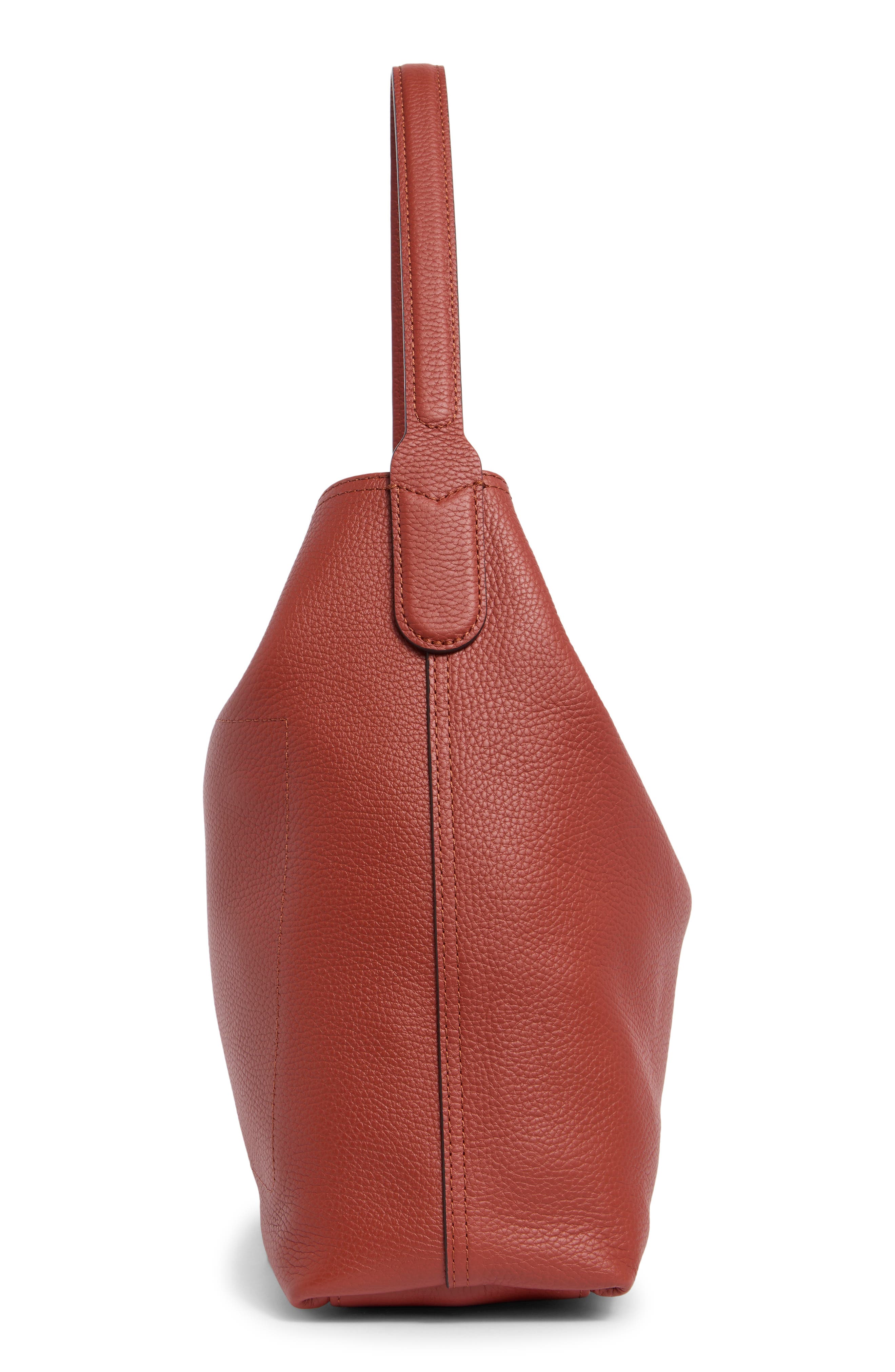 Roseau Essential Leather Hobo, Alternate, color, SIENNA
