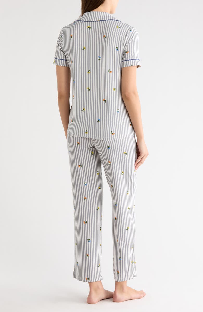 JACLYN Stripe Floral Notched Collar Pajamas, Alternate, color, Magazine Stripe