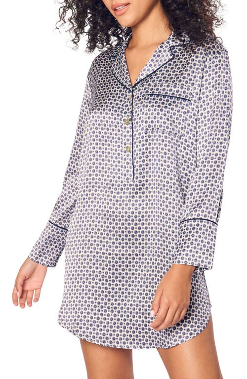 PETITE PLUME PETITE PLUME MEDALLION PRINT MULBERRY SILK NIGHTSHIRT